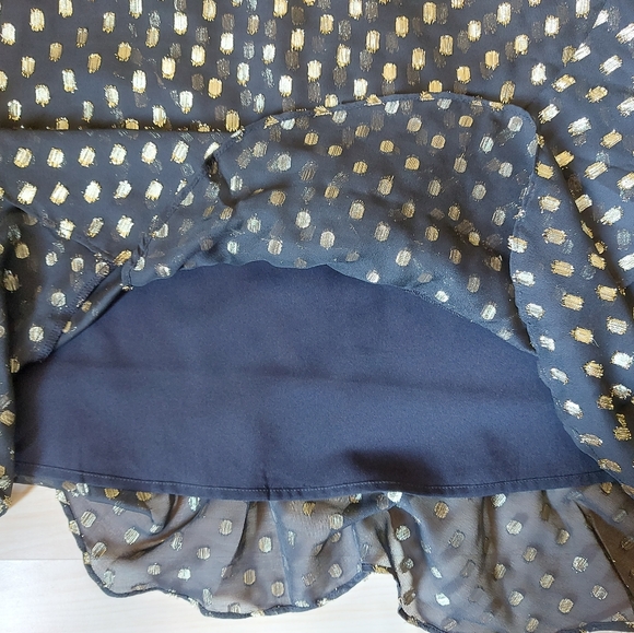 Banana Republic Black & Gold Metallic Ruffle Dress - Picture 6 of 10